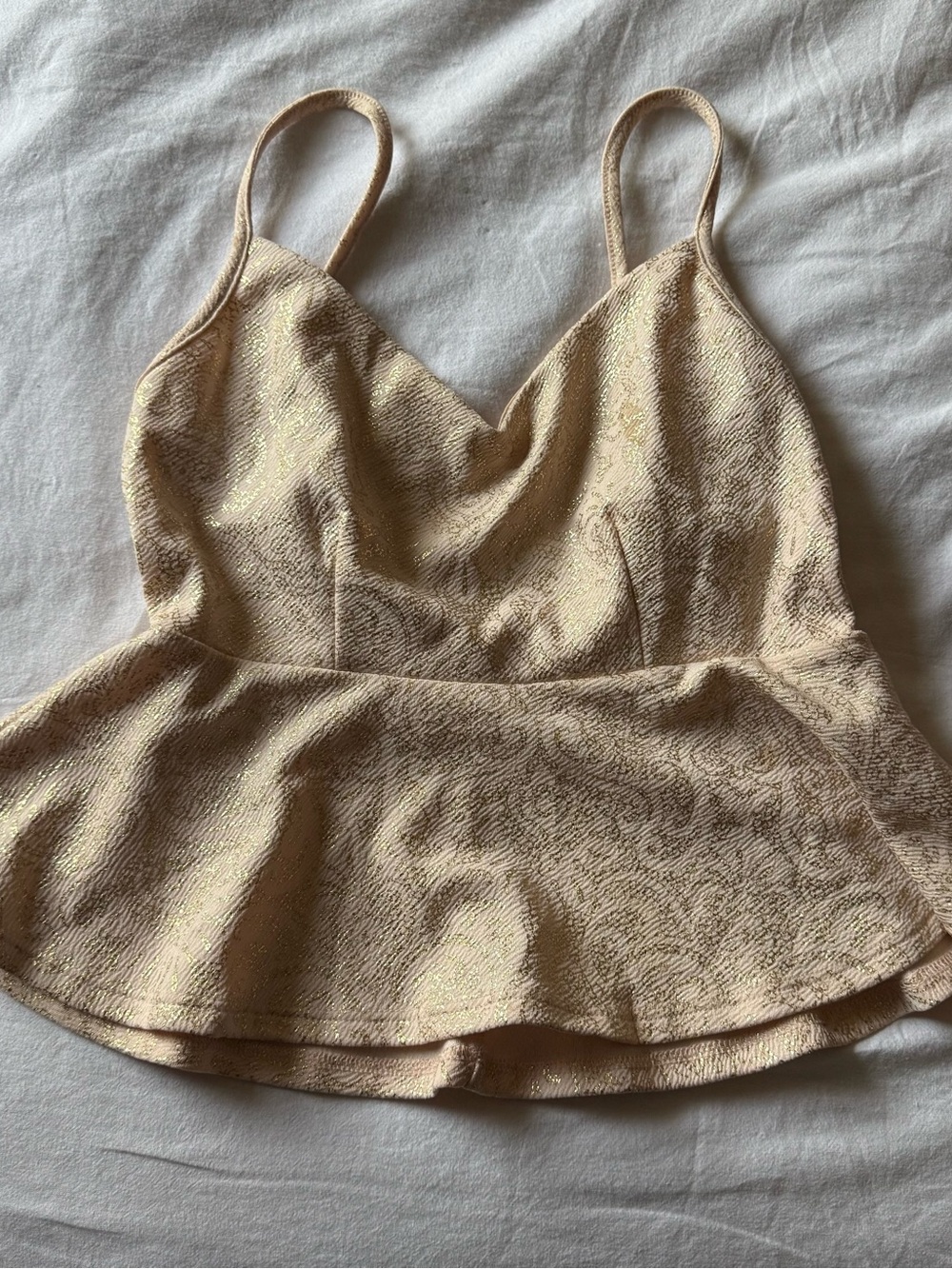 Vintage y2k Charlotte Russe Beige Textured Peplum Tank Top
